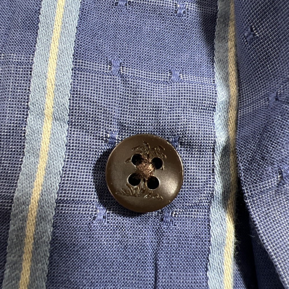 Tommy Bahama Mens L Cotton Silk Blend Button Down Shirt Blue Texture Long Sleeve - Picture 6 of 10